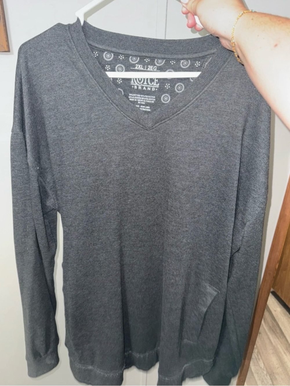 Love Brand Women's V-Neck Sweater - Charcoal Gray